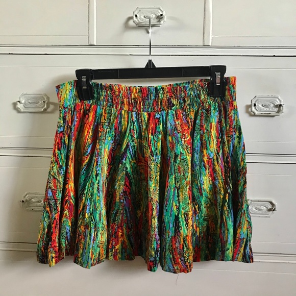 FOREVER 21 / Colorful Pleated Mini Skirt - Picture 4 of 6